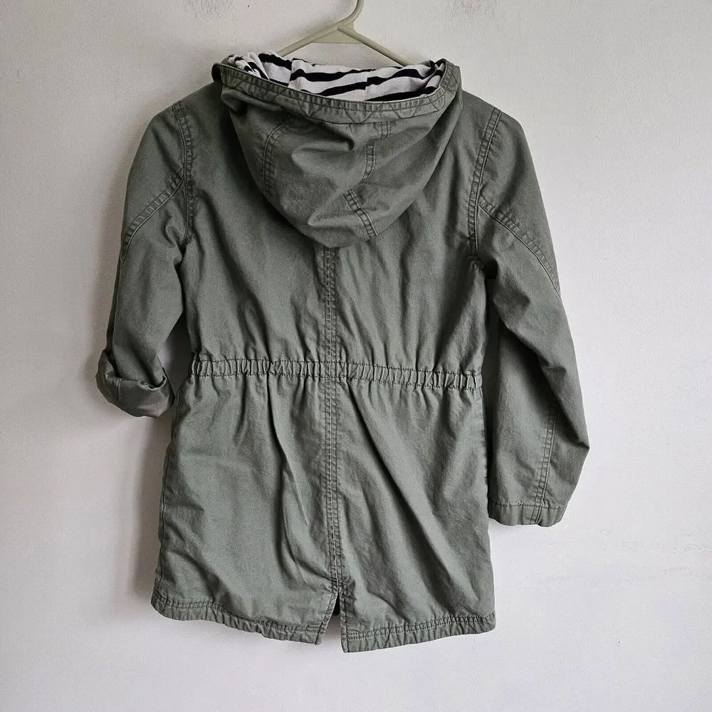 Gap Girls Size Medium Utility Canvas Parka Jacket. Olive GreenVery good used